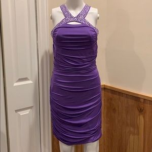 Ruched body con dress